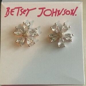 Betsey Johnson Crystal Flower Earrings
